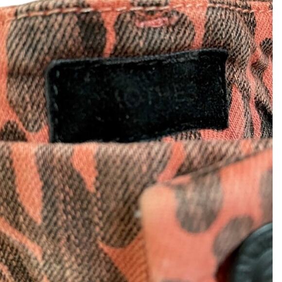 MOTHER Looker ankle fray slim skinny punk Animal Attraction leopard print red - Picture 10 of 16